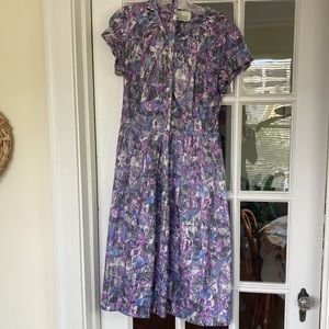 Unique Vintage Purple Patterned Dress